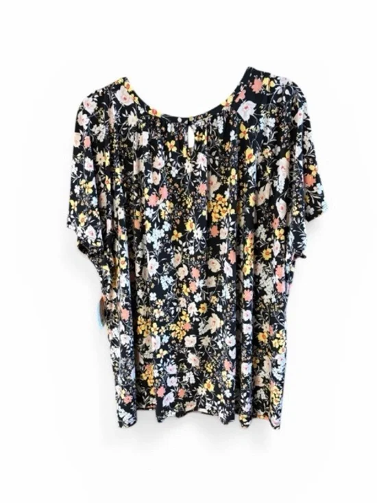 Liz Claiborne Career Woman Floral Short Sleeve Blouse NWT - Picture 2 of 6